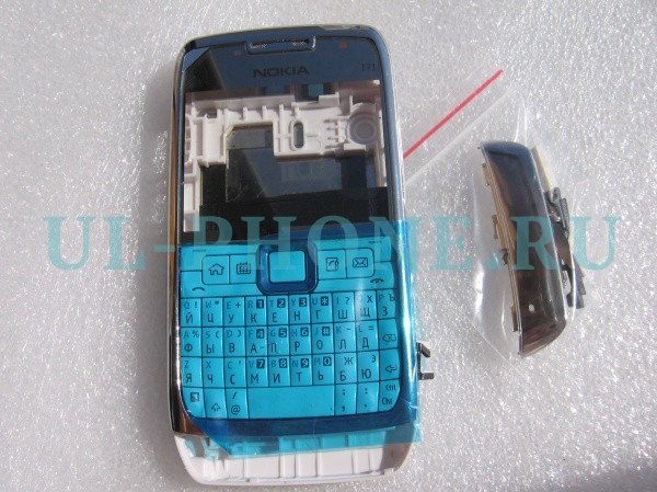 Корпус для Nokia E71 со средней частью + клавиатура (класс ААА) белый