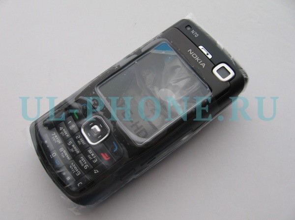 Корпус для Nokia N70 без средней части + клавиатура (класс ААА) (черный))