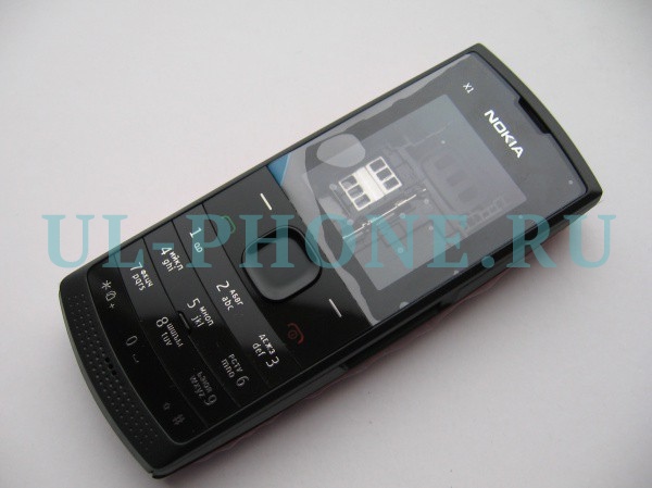 Корпус для Nokia X1-00 со средней частью + клавиатура (класс ААА) красный