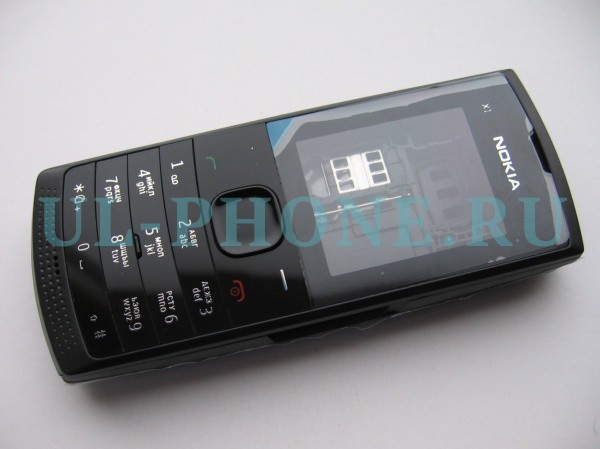 Корпус для Nokia X1-00 со средней частью + клавиатура (класс ААА) черный