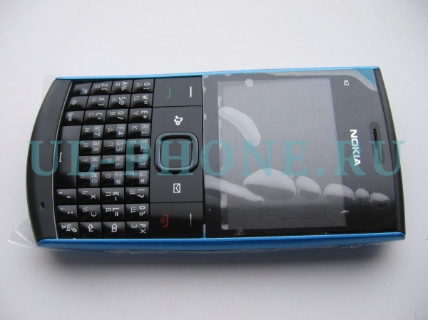 Корпус для Nokia X2-01 со средней частью + клавиатура (класс ААА) синий