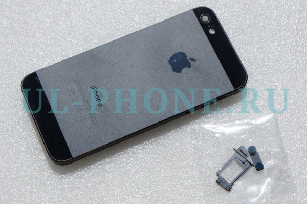Корпус для iPhone 5 + держатель сим + кнопки (черный)