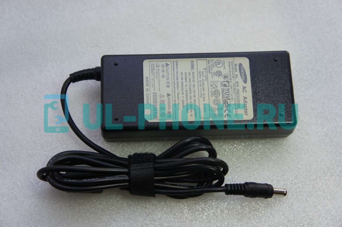 Блок питания для ноутбука Samsung 19V, 4.74A (5.5x3.0мм с иглой) с кабелем