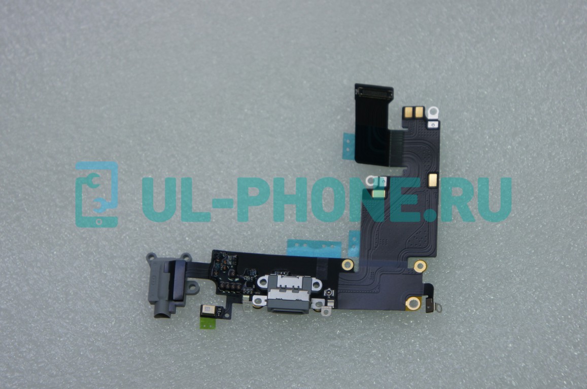 Шлейф для iPhone 6 Plus + разъем зарядки  серый