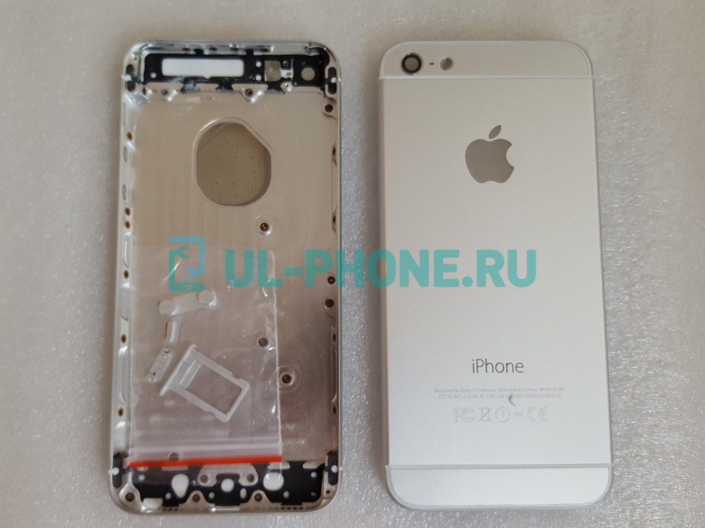 Корпус для iPhone 5 в стиле iPhone 6 (оригинал) серебро / Запчасти Apple /  Корпуса, задние крышки / ul-phone.ru