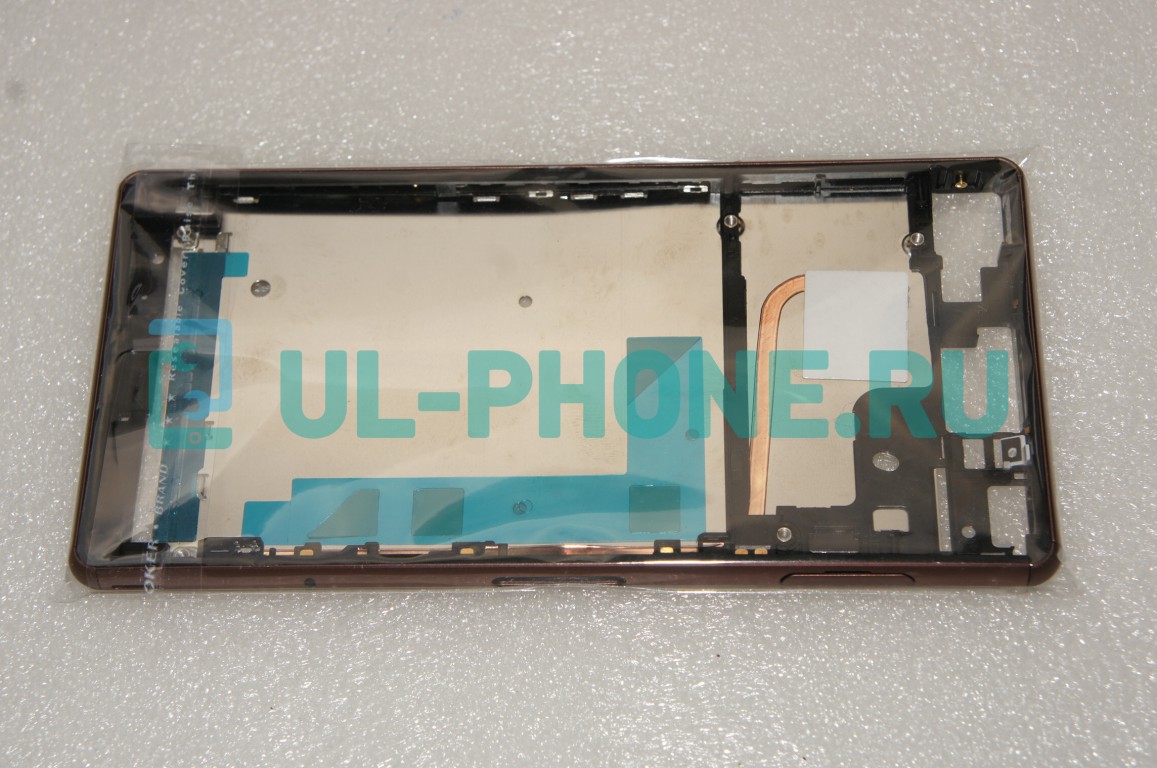 Рамка дисплея (средняя часть) для Sony Xperia Z3 (D6603 Dual/ D6616 / D6633 / D6643 / D6653) оригинал золотой