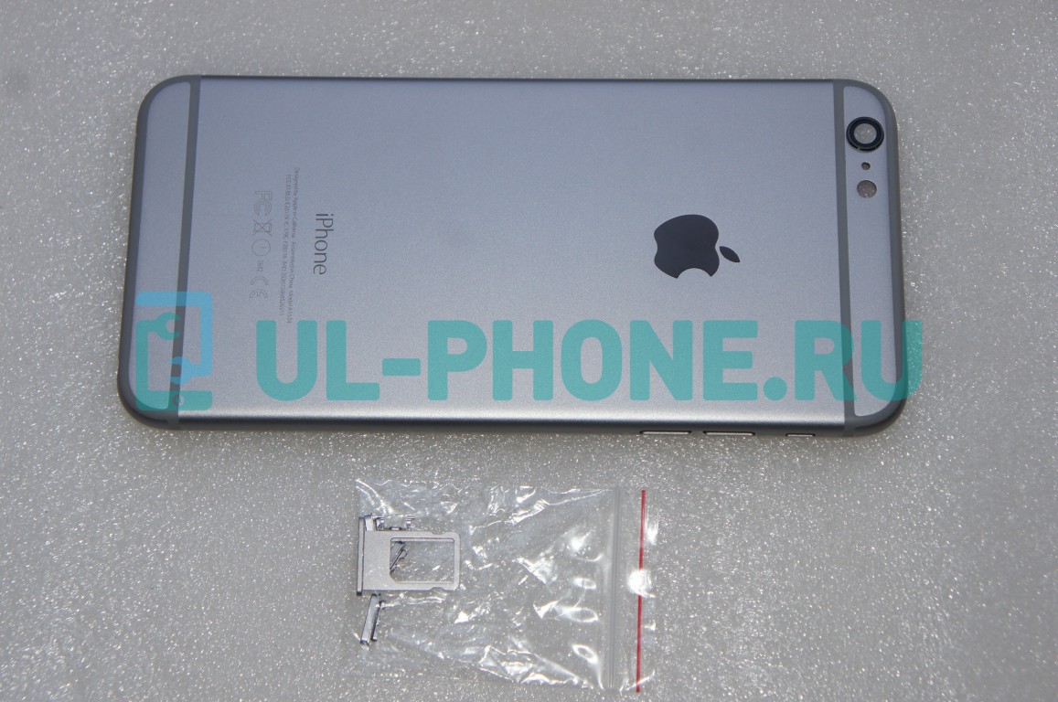 Корпус для iPhone 6 Plus + держатель сим + кнопки (серый)