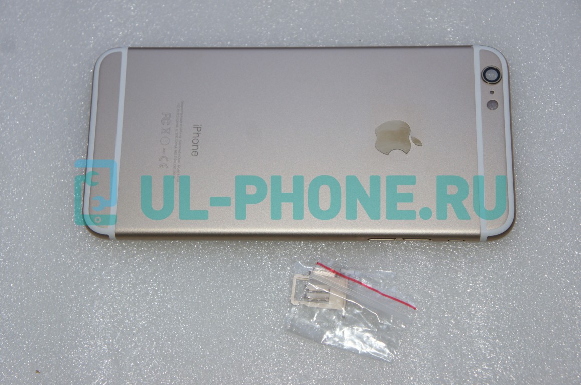Корпус для iPhone 6 Plus + держатель сим + кнопки (золотой)