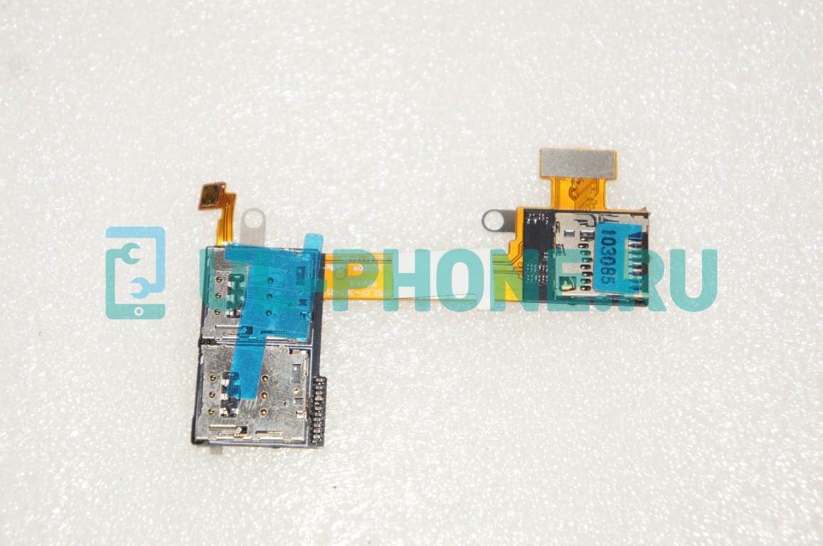 Шлейф для Sony Xperia M2 (D2302 / D2303)  + карта памяти + разъемы сим-карты (2 сим)
