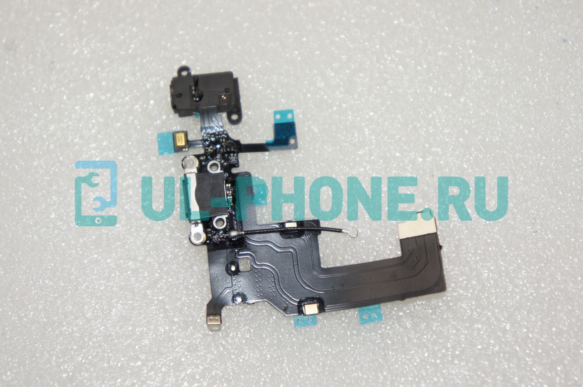 Шлейф для iPhone 5 + разъем зарядки + разъем гарнитуры + микрофон + антенна 